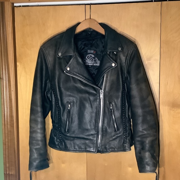 Leather King Jackets & Blazers - Leather King distressed moto jacket with removable thinsulate liner, size large